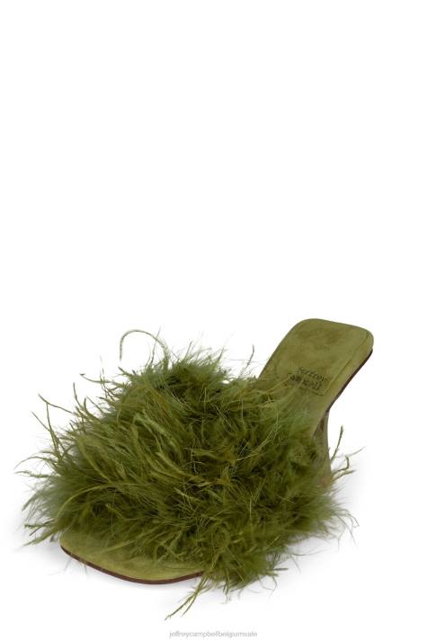 vrouwen Jeffrey Campbell chauffeur olijf V2LZ1539 sandaal met hak