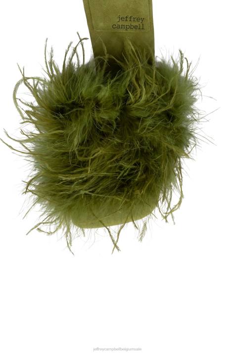 vrouwen Jeffrey Campbell chauffeur olijf V2LZ1539 sandaal met hak