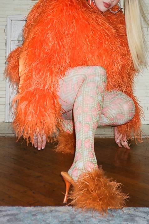 vrouwen Jeffrey Campbell chauffeur oranje V2LZ1545 sandaal met hak