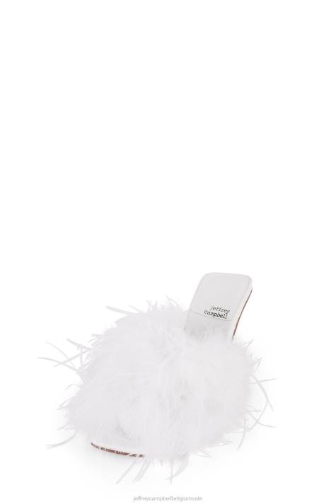 vrouwen Jeffrey Campbell chauffeur witte combi V2LZ1537 sandaal met hak