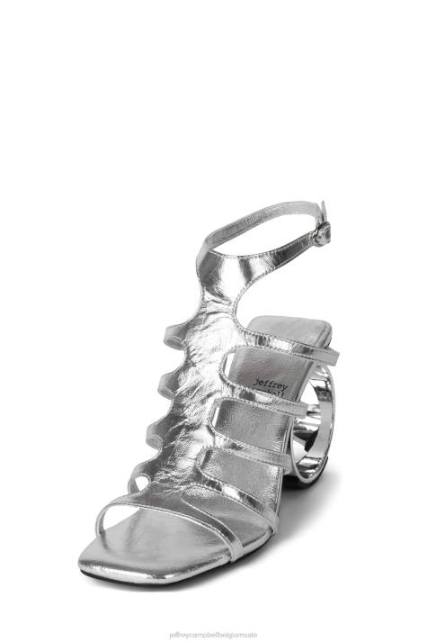 vrouwen Jeffrey Campbell cirkels zilver metallic V2LZ230 sandaal met hak