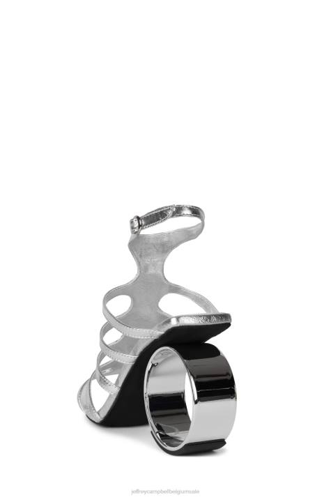 vrouwen Jeffrey Campbell cirkels zilver metallic V2LZ230 sandaal met hak