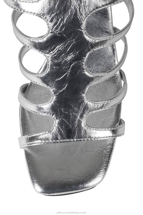 vrouwen Jeffrey Campbell cirkels zilver metallic V2LZ230 sandaal met hak