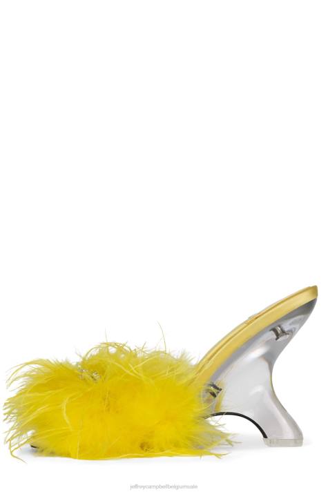 vrouwen Jeffrey Campbell dodie geel zilver V2LZ1515 sandaal met hak
