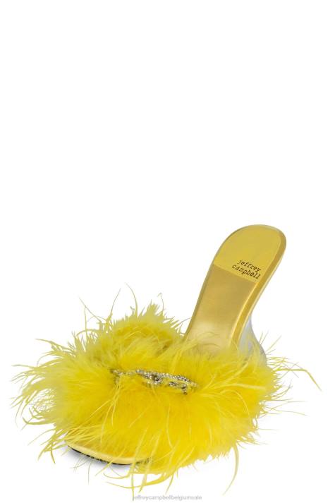 vrouwen Jeffrey Campbell dodie geel zilver V2LZ1515 sandaal met hak