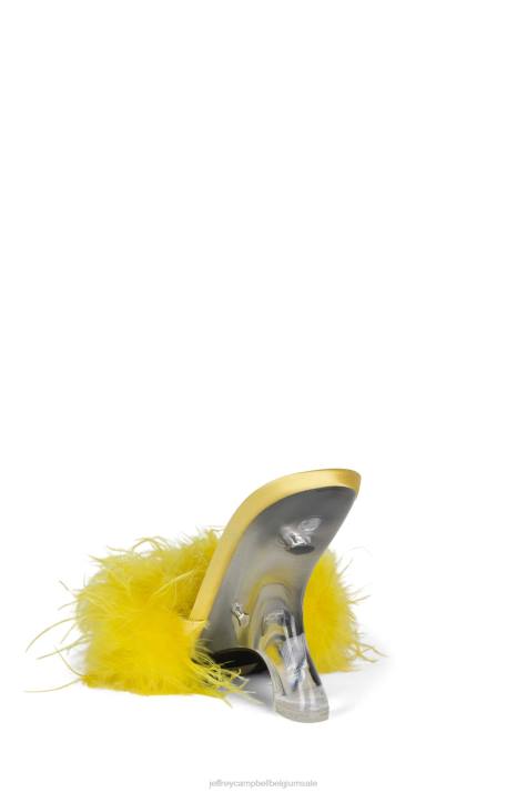 vrouwen Jeffrey Campbell dodie geel zilver V2LZ1515 sandaal met hak