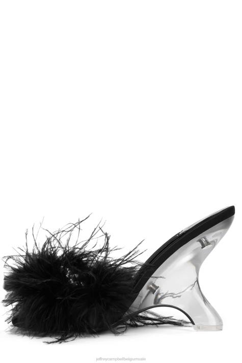 vrouwen Jeffrey Campbell dodie zwart zilver V2LZ1514 sandaal met hak