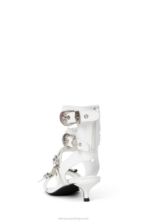 vrouwen Jeffrey Campbell eclectisch wit zilver V2LZ227 sandaal met hak
