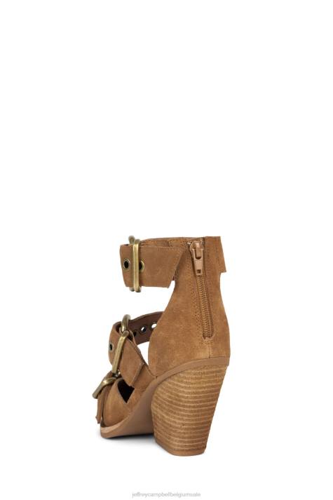 vrouwen Jeffrey Campbell emilia lichtbruin suède V2LZ53 sandaal met hak