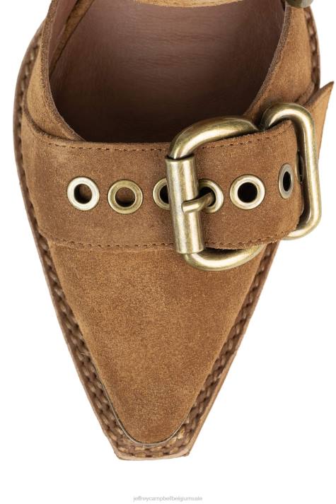 vrouwen Jeffrey Campbell emilia lichtbruin suède V2LZ53 sandaal met hak