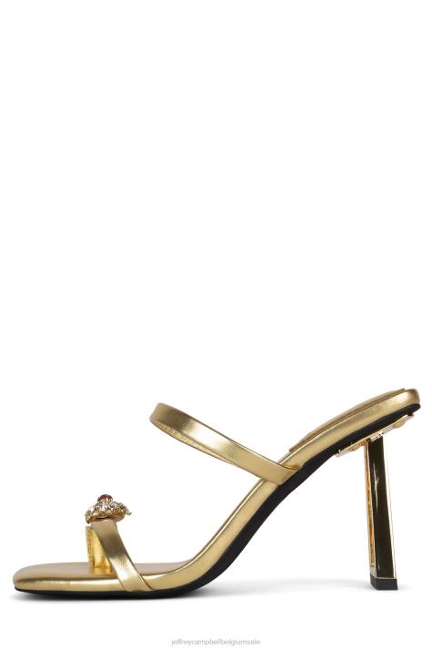vrouwen Jeffrey Campbell erfstuk goud metallic rood V2LZ1511 sandaal met hak