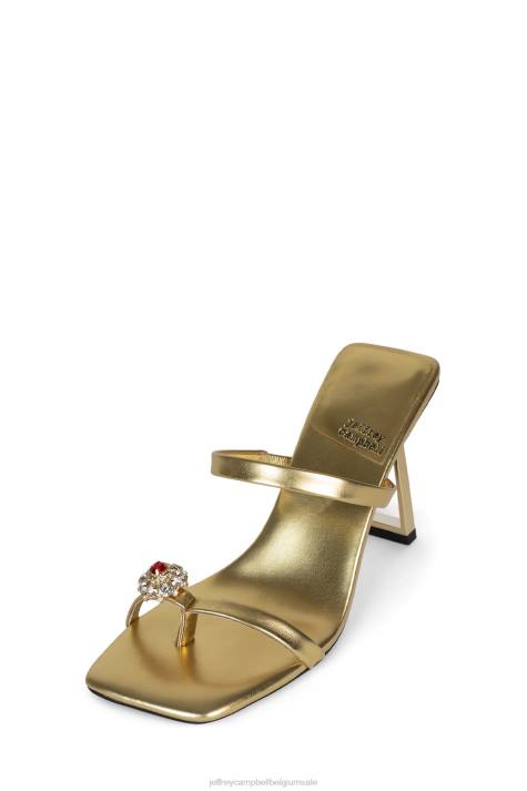 vrouwen Jeffrey Campbell erfstuk goud metallic rood V2LZ1511 sandaal met hak
