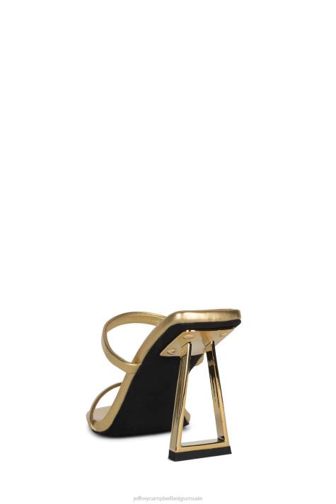 vrouwen Jeffrey Campbell erfstuk goud metallic rood V2LZ1511 sandaal met hak