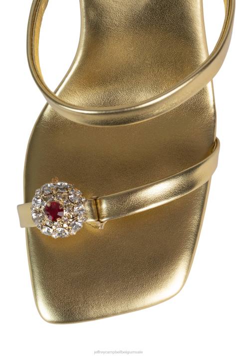 vrouwen Jeffrey Campbell erfstuk goud metallic rood V2LZ1511 sandaal met hak