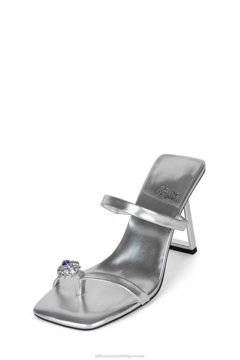 vrouwen Jeffrey Campbell erfstuk zilver blauw V2LZ1510 sandaal met hak