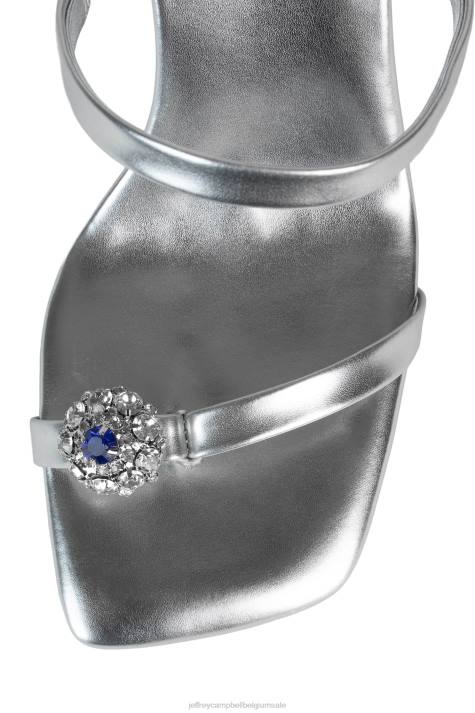 vrouwen Jeffrey Campbell erfstuk zilver blauw V2LZ1510 sandaal met hak