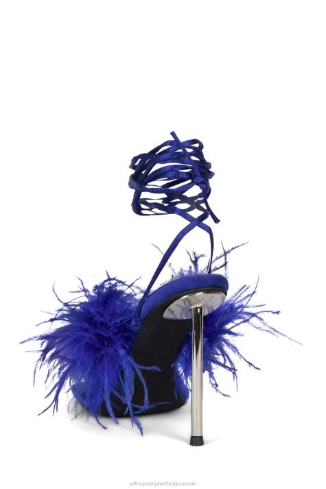vrouwen Jeffrey Campbell finesse blauw zilver V2LZ1504 sandaal met hak