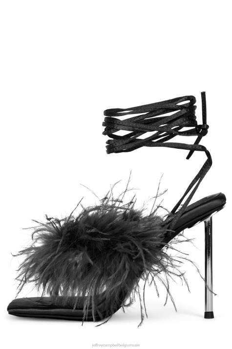 vrouwen Jeffrey Campbell finesse zwart zilver V2LZ1503 sandaal met hak