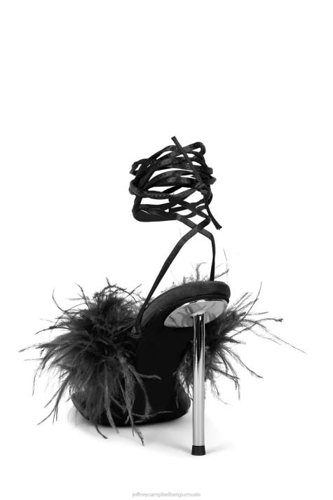 vrouwen Jeffrey Campbell finesse zwart zilver V2LZ1503 sandaal met hak