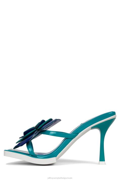 vrouwen Jeffrey Campbell geplant blauwe patentcombinatie V2LZ1578 sandaal met hak
