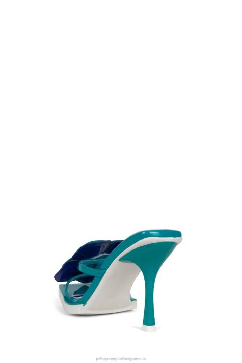 vrouwen Jeffrey Campbell geplant blauwe patentcombinatie V2LZ1578 sandaal met hak