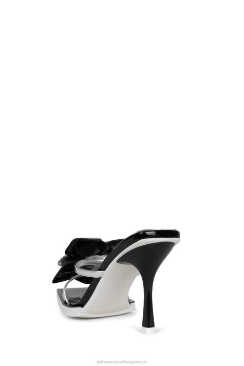 vrouwen Jeffrey Campbell geplant zwart wit zilver combo V2LZ1579 sandaal met hak