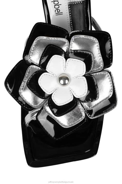 vrouwen Jeffrey Campbell geplant zwart wit zilver combo V2LZ1579 sandaal met hak