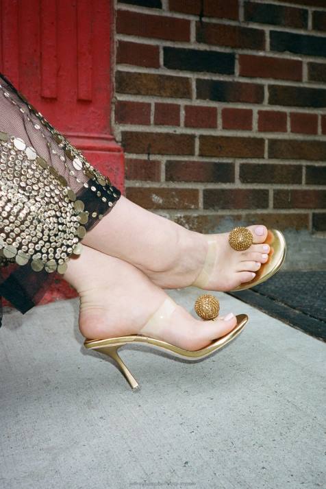 vrouwen Jeffrey Campbell gepolijst goud duidelijk V2LZ1502 sandaal met hak