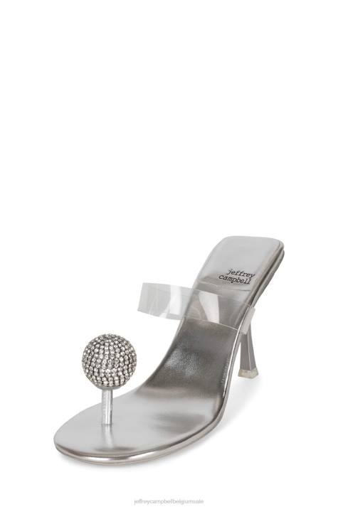 vrouwen Jeffrey Campbell gepolijst zilver helder V2LZ1501 sandaal met hak