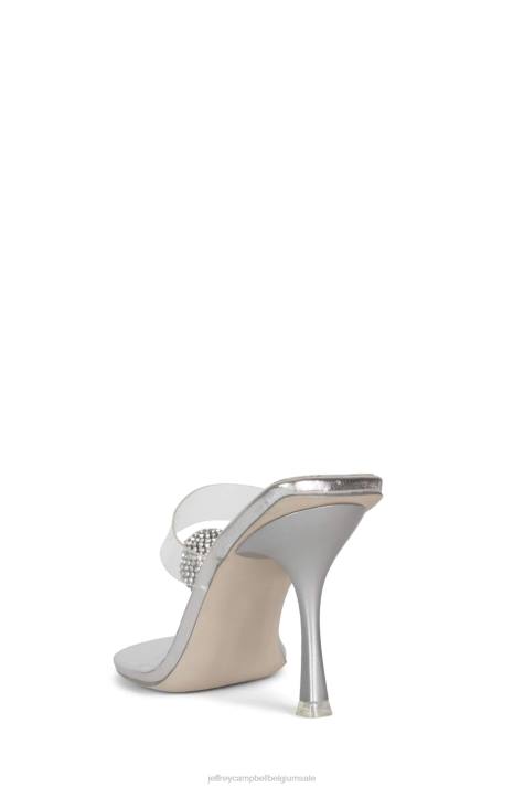 vrouwen Jeffrey Campbell gepolijst zilver helder V2LZ1501 sandaal met hak