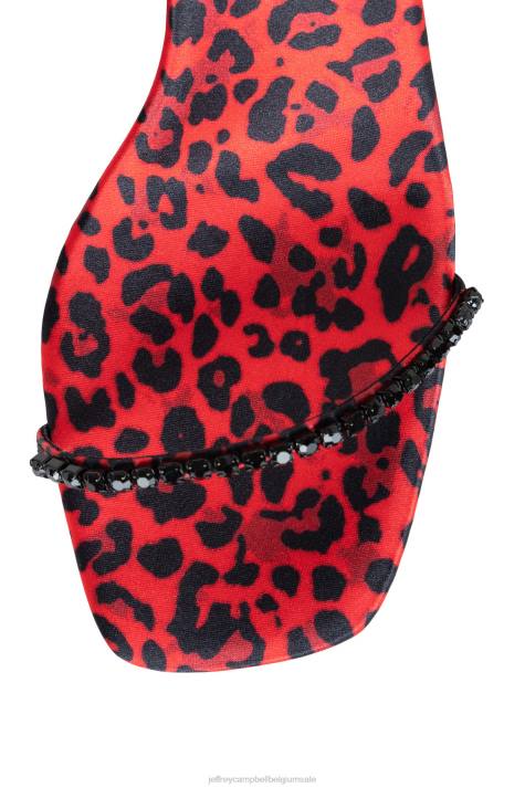 vrouwen Jeffrey Campbell glamoureus rode jachtluipaard multi V2LZ1554 sandaal met hak