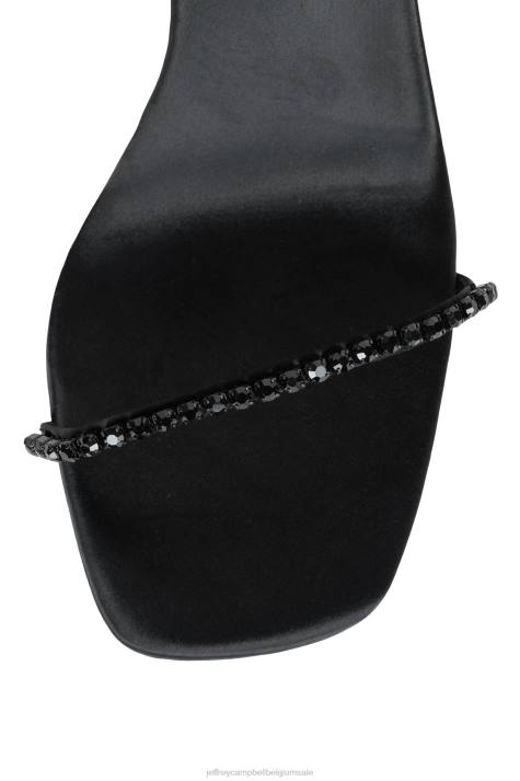 vrouwen Jeffrey Campbell glamoureus zwart satijn zwart V2LZ1531 sandaal met hak