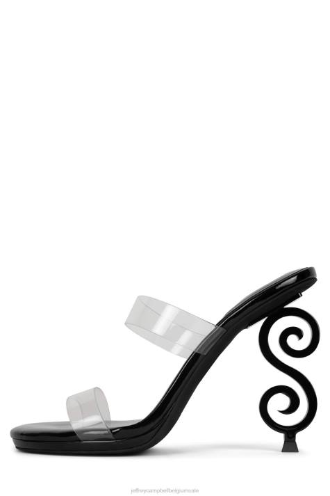 vrouwen Jeffrey Campbell godheid helder zwart lak zwart V2LZ1601 sandaal met hak