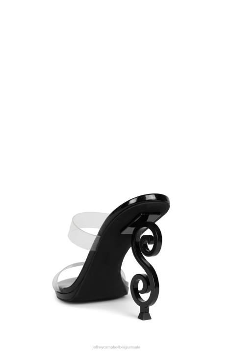 vrouwen Jeffrey Campbell godheid helder zwart lak zwart V2LZ1601 sandaal met hak