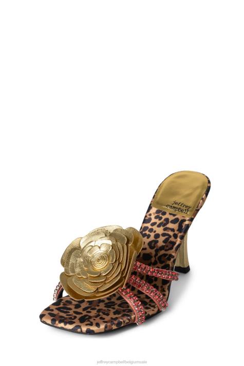 vrouwen Jeffrey Campbell goudsbloem jachtluipaard goud multi V2LZ1476 sandaal met hak