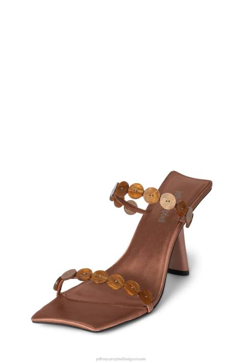 vrouwen Jeffrey Campbell indrukken bruine combi V2LZ1445 sandaal met hak