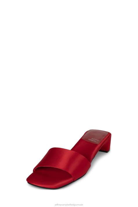 vrouwen Jeffrey Campbell ingehouden rood satijn V2LZ1416 sandaal met hak