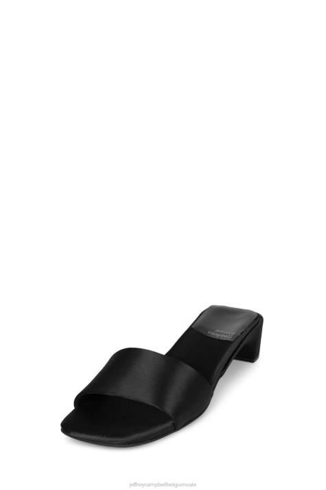 vrouwen Jeffrey Campbell ingehouden zwart satijn V2LZ1418 sandaal met hak