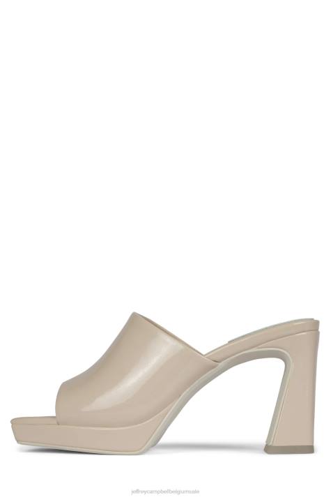 vrouwen Jeffrey Campbell kaviaar ivoor gekreukt patent V2LZ1619 sandaal met hak