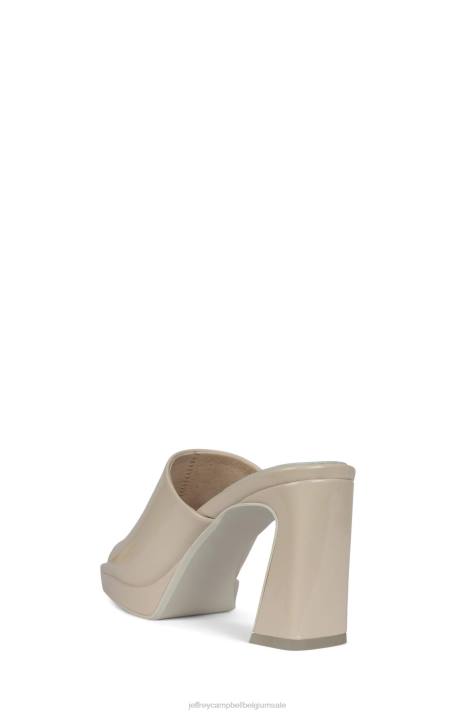 vrouwen Jeffrey Campbell kaviaar ivoor gekreukt patent V2LZ1619 sandaal met hak