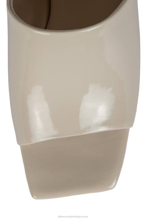 vrouwen Jeffrey Campbell kaviaar ivoor gekreukt patent V2LZ1619 sandaal met hak