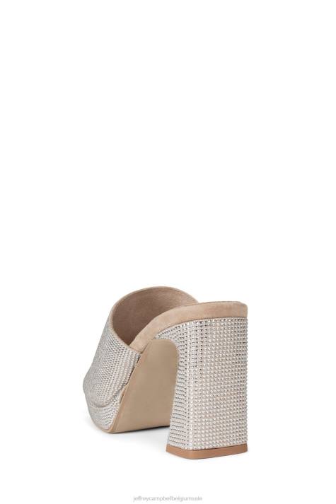 vrouwen Jeffrey Campbell kaviaar-js nude suède champagne V2LZ1435 sandaal met hak