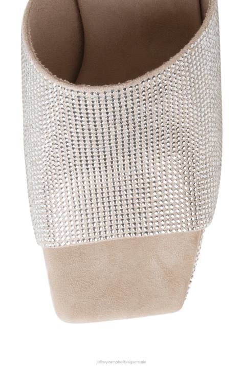 vrouwen Jeffrey Campbell kaviaar-js nude suède champagne V2LZ1435 sandaal met hak