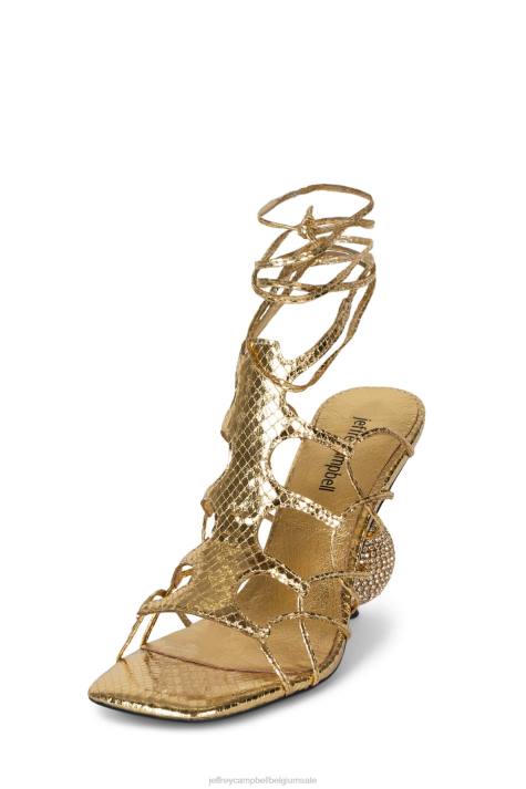 vrouwen Jeffrey Campbell le-freak gouden metalen slang V2LZ232 sandaal met hak