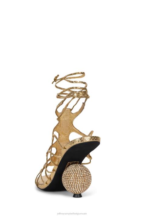 vrouwen Jeffrey Campbell le-freak gouden metalen slang V2LZ232 sandaal met hak