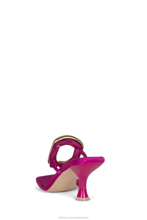 vrouwen Jeffrey Campbell linq-up fuchsia satijn goud V2LZ1494 sandaal met hak