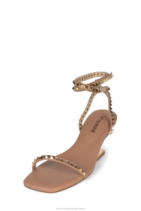 vrouwen Jeffrey Campbell luxor-pond beige goud V2LZ1420 sandaal met hak