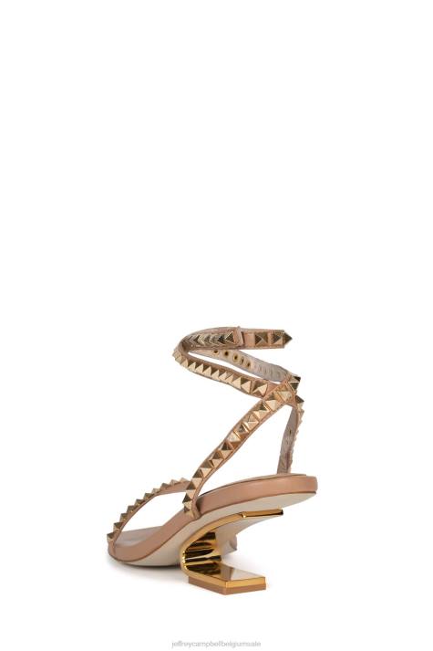 vrouwen Jeffrey Campbell luxor-pond beige goud V2LZ1420 sandaal met hak