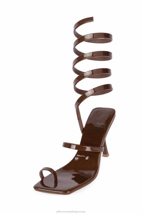 vrouwen Jeffrey Campbell luzia bruin patent V2LZ1630 sandaal met hak