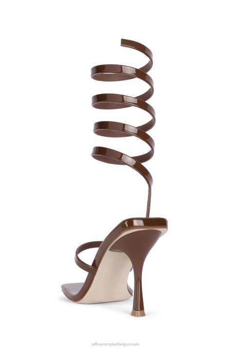vrouwen Jeffrey Campbell luzia bruin patent V2LZ1630 sandaal met hak